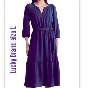 BRAND NEW LUCKY BRAND PARACHUTE SATIN LONG SLEEVE DRESS  